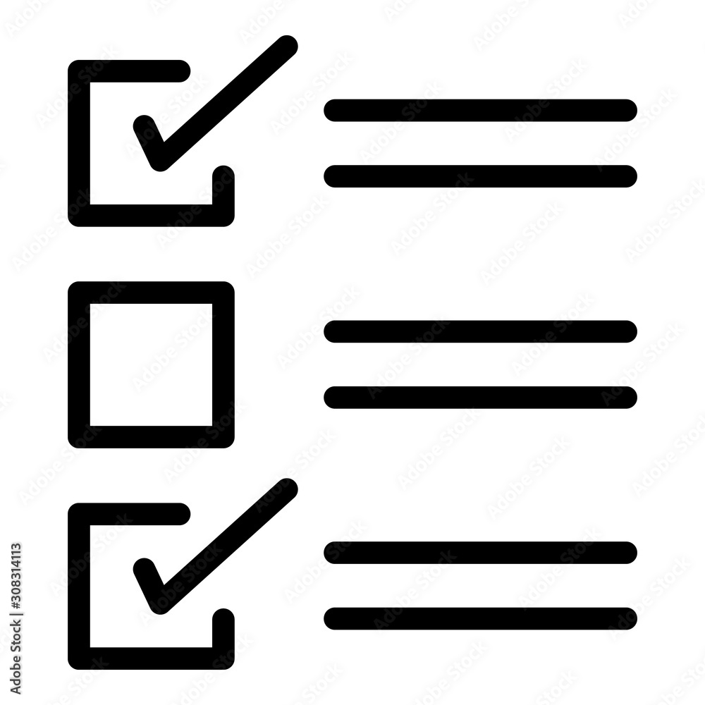 Poster checklist icon. outline checklist vector icon for web design isolated on white background