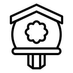 Winter bird house icon. Outline winter bird house vector icon for web design isolated on white background