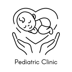 Newborn on Hand. Pediatric clinic. Isolated