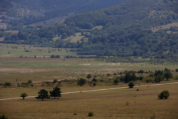 Fototapeta premium plain between a mountain in Hungary