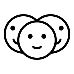 Friends emoji icon. Outline friends emoji vector icon for web design isolated on white background
