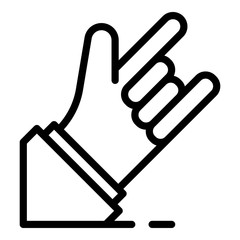 Rock hand sign icon. Outline rock hand sign vector icon for web design isolated on white background