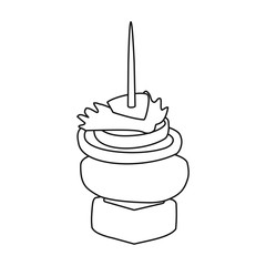 Canape vector icon.Line vector icon isolated on white background canape .