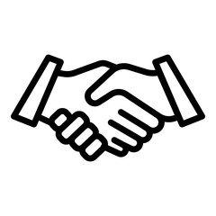 Friends handshake icon. Outline friends handshake vector icon for web design isolated on white background