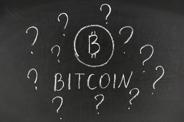 What is bitcoin, written on the blackboard with white chalk