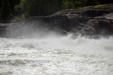 falls in swedenmorning in the forest, åre, jämtland, sweden, north