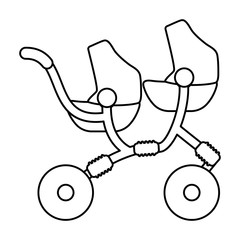 Stroller vector icon.Line vector icon isolated on white background stroller.
