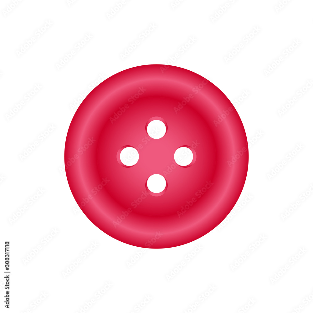 Wall mural clothing button icon. vector drawing. front view. isolated object on a white background. isolate.