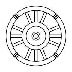 Wheel of cart vector icon.Line vector icon isolated on white background wheel of cart.