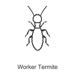 Worker termite vector icon.Line vector icon isolated on white background worker termite .