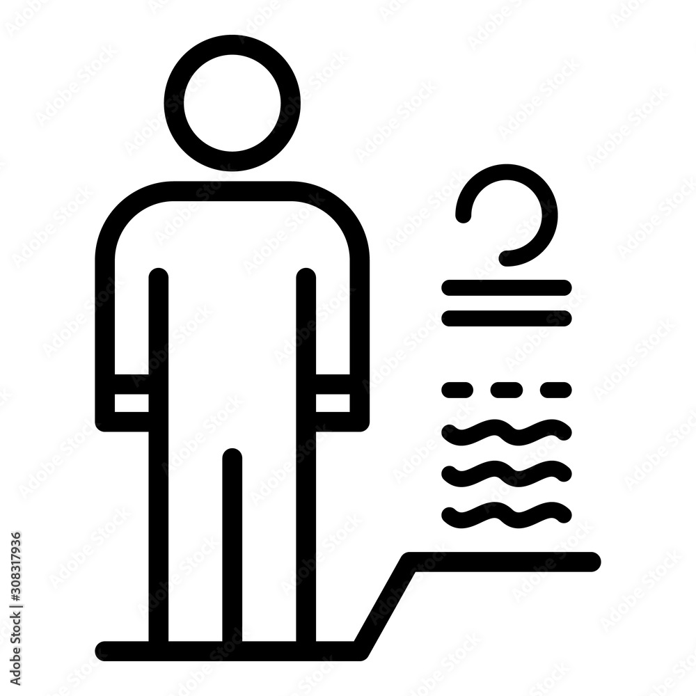 Poster body man authentication icon. outline body man authentication vector icon for web design isolated on