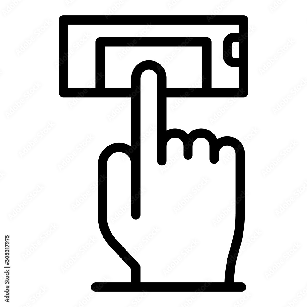 Poster finger authentication icon. outline finger authentication vector icon for web design isolated on whi