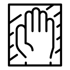 Hand authentication icon. Outline hand authentication vector icon for web design isolated on white background