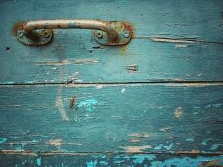 Old wood board with handle background 