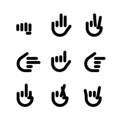 hand gestures. line icons set. Flat style vector icons, emblem, symbol For Your Design