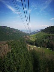 landscape with mountains and blue sky