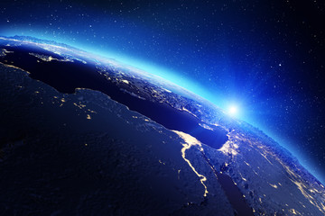 Planet Earth from space. 3d rendering