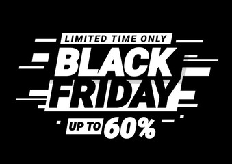 Black friday promotion banner. Poster template. Vector illustration