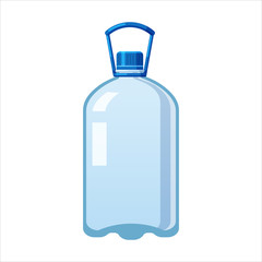 Plastic water bottle icon empty liquid container drink with screw cap