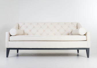 Modern furniture in white room