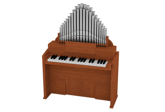 organ instrument 3d illustration isolated on white background