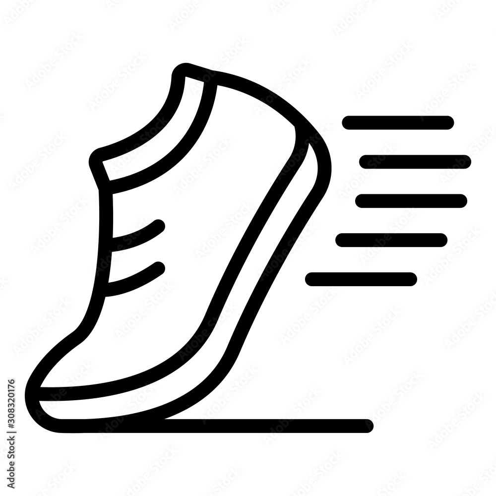 Poster running shoe icon. outline running shoe vector icon for web design isolated on white background