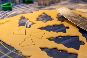 Dough ready to bake in the oven for cookies at christmas