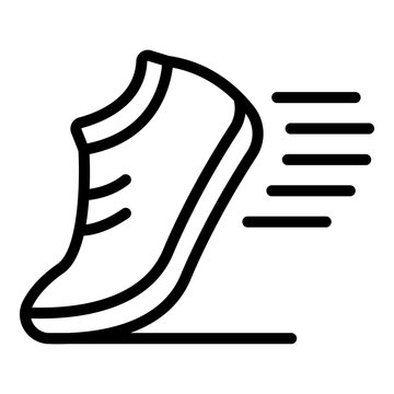 Running shoe icon. Outline running shoe vector icon for web design isolated on white background