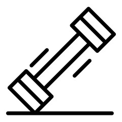 Metal dumbbell icon. Outline metal dumbbell vector icon for web design isolated on white background