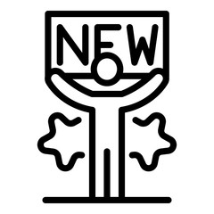 New campaign icon. Outline new campaign vector icon for web design isolated on white background