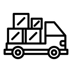 Truck relocation icon. Outline truck relocation vector icon for web design isolated on white background