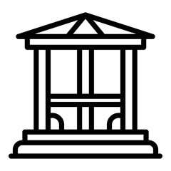 Garden gazebo icon. Outline garden gazebo vector icon for web design isolated on white background