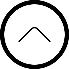 Circle Outline Up Arrow Icon With White Background