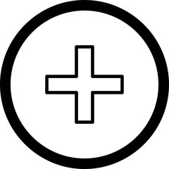 Circle Outline Add Icon With White Background