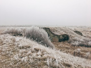 Abandoned military air field view