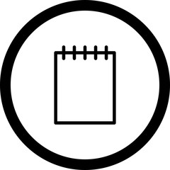 Circle Outline Document Icon With White Background