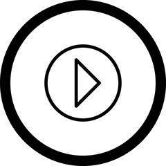 Circle Outline Play Icon With White Background