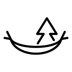 Hammock and spruce icon. Outline hammock and spruce vector icon for web design isolated on white background