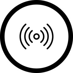 Circle Outline Airdrop Signal Icon With White Background