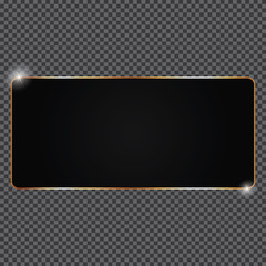 black banner with golden frame