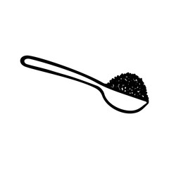 Spoon icon, line sign vector illustration on white background