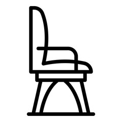 Office chair icon. Outline office chair vector icon for web design isolated on white background