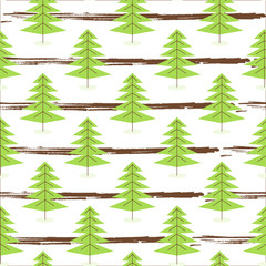 Seamless pattern with simple Christmas tree