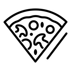 Slice of pizza with mushrooms icon. Outline slice of pizza with mushrooms vector icon for web design isolated on white background