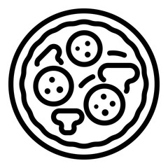 Pizza with mushrooms icon. Outline pizza with mushrooms vector icon for web design isolated on white background