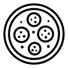 Pizza with tomatoes icon. Outline pizza with tomatoes vector icon for web design isolated on white background