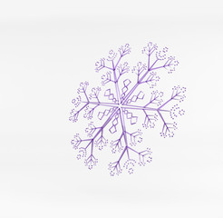 tender snowflake background, 3d illustration