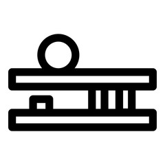 Book shelf icon. Outline book shelf vector icon for web design isolated on white background