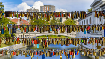 Love bridge over Ljubljanica river