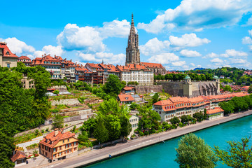 Obraz premium Bern aerial panoramic view, Switzerland